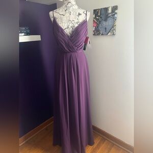 Bari Jay Eggplant Spaghetti Strap Bridesmaid Dress NWT